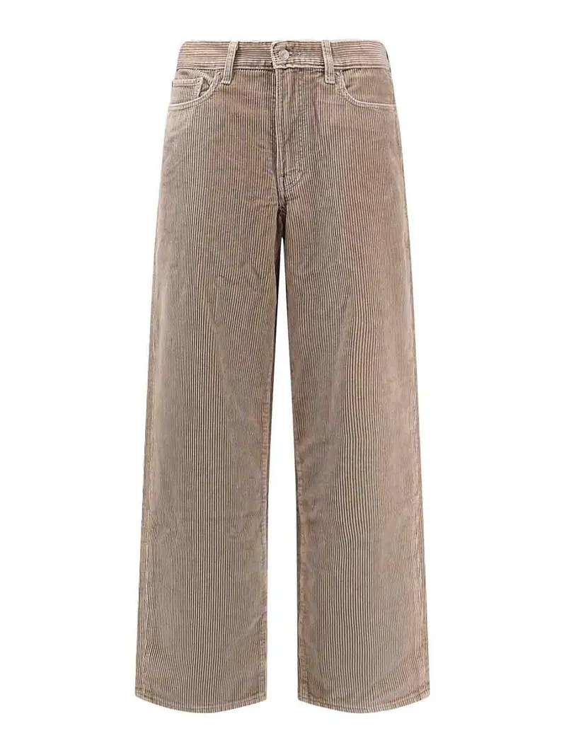 Pantaloni 578 Baggy In Velluto A Coste Color Carne E Neutri