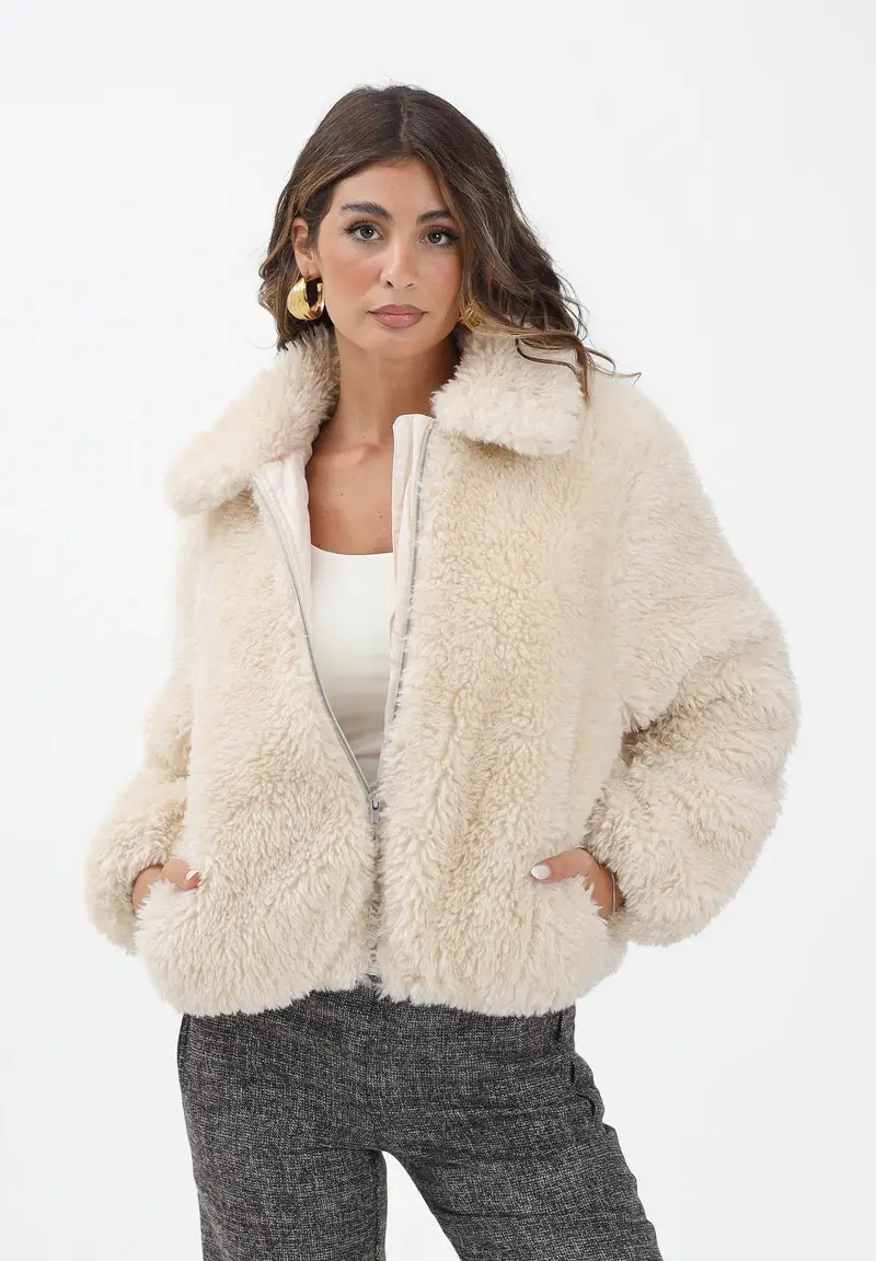 Pelliccia Sherpa Elle panna da donna miniatura 2