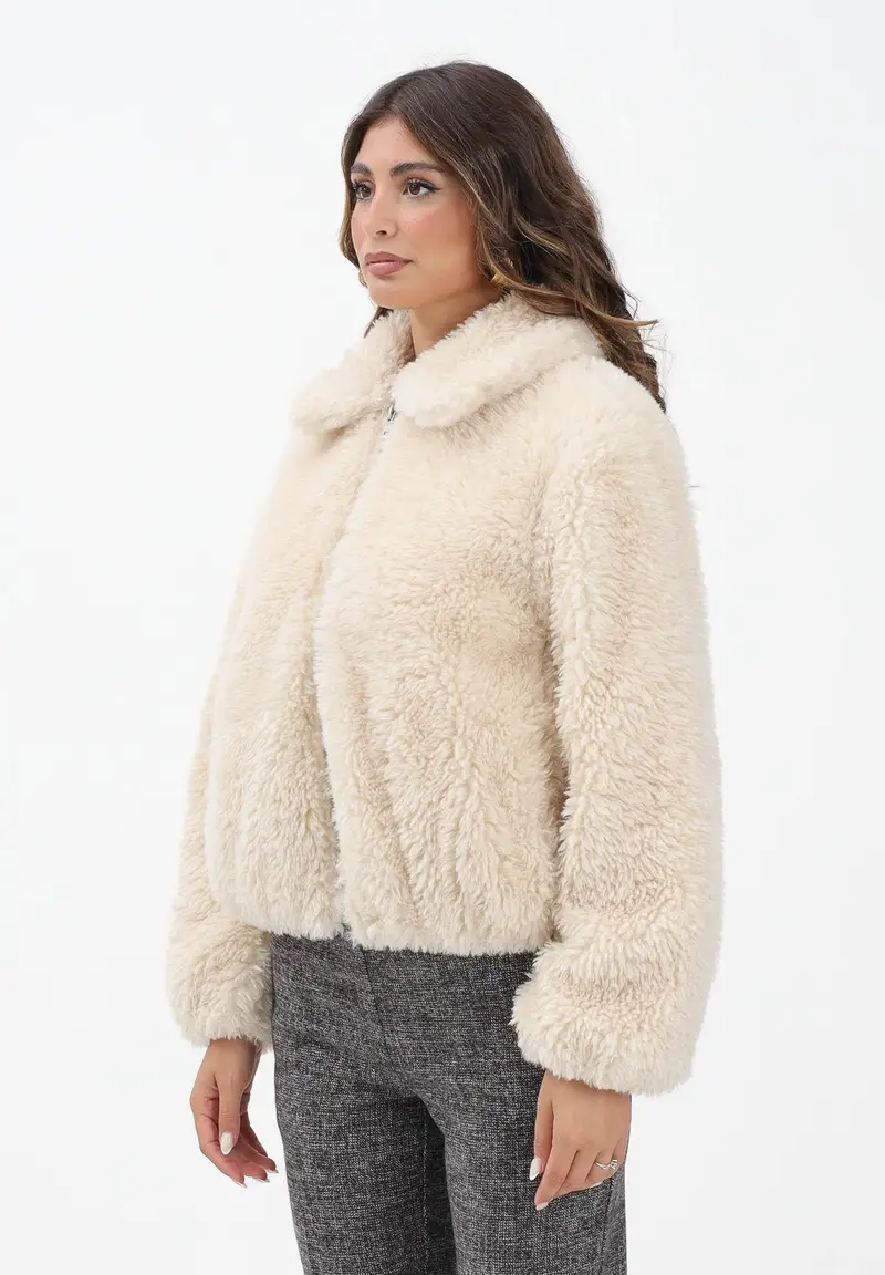 Pelliccia Sherpa Elle panna da donna
