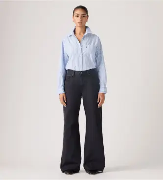 per donna 005DO-0004 Jeans neri larghi (23/29), Nero, Casual, Cotone, Denim