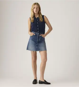 per donna 005LW-0006 Gonna blu decostruita (24), Casual, Cotone, Denim