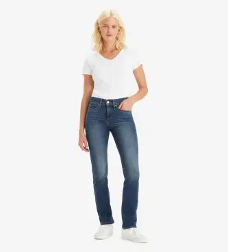 per donna 19631-0203 Jeans 314 modellanti dritti blu (25/30), Casual, Cotone, Denim