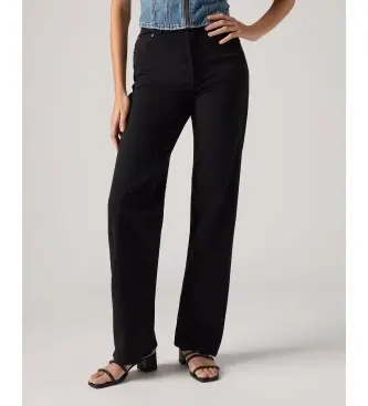 per donna 79078-0023 Jeans neri a vita alta con gabbia toracica (25/32), Nero, Casual, Cotone, Denim