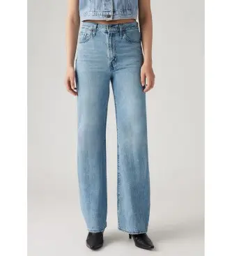 per donna A6081-0002 Jeans a gamba larga Blue Ribcage (24/34), Casual, Cotone, Denim Blu