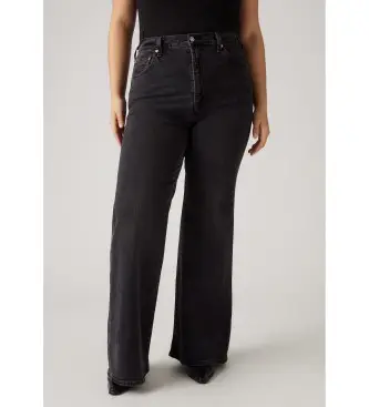 per donna A7503-0007 Jeans neri a campana (32/32), Nero, Casual, Cotone, Denim