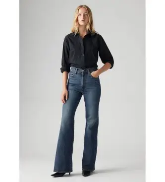 per donna A7503-0019 Jeans a campana con gabbia toracica blu (24/32), Casual, Cotone, Denim