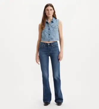 per donna A8710-0001 Jeans bootcut Wedgie blu (24/32), Casual, Cotone, Denim