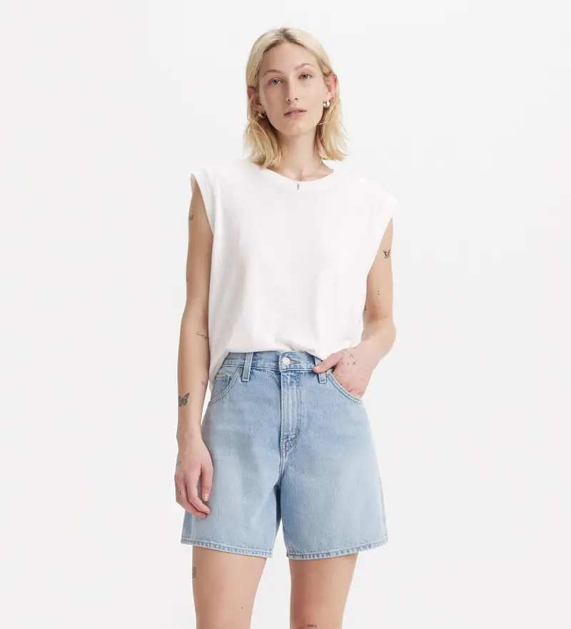 per donna A8794-0001 Maglietta bianca squadrata (M), Bianco, Casual, Cotone, Senza maniche / cinghie