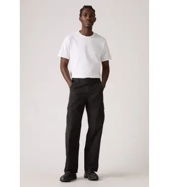 per uomo 003KQ-0005 Pantaloni cargo larghi neri XX (30/34), Nero, Casual, Cotone