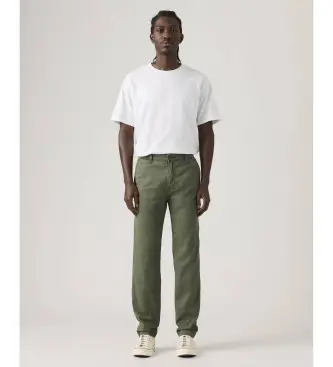 per uomo 17196-0197 Pantaloni chino in lino leggero a vestibilità affusolata XX Standard, verdi (30/32), Casual, Verde, Cotone Grigio