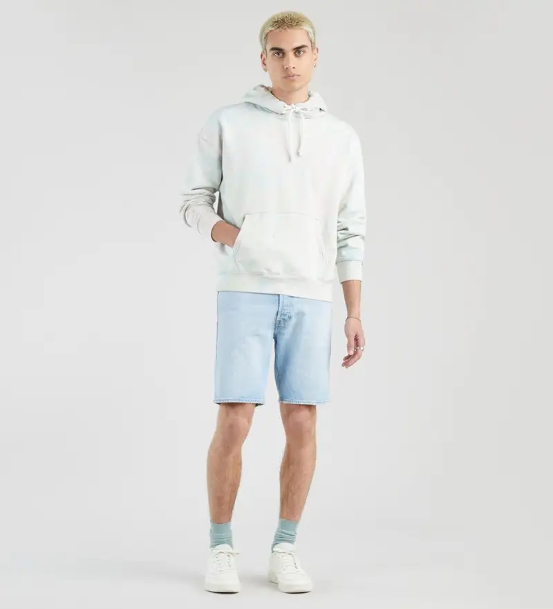 per uomo 36512-0149 501 Pantaloncini blu montagna con orlo (30/9), Casual, Cotone, Denim