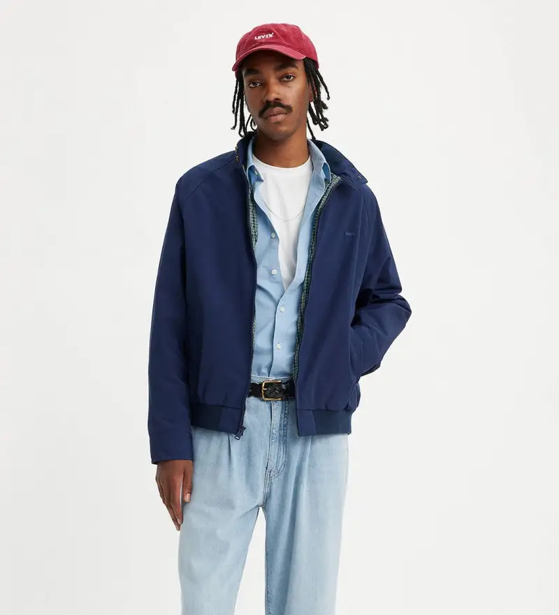 per uomo A7235-0000 Giacca Baker Harrington blu scuro (XS), Casual, Poliestere, Manica lunga, Navy