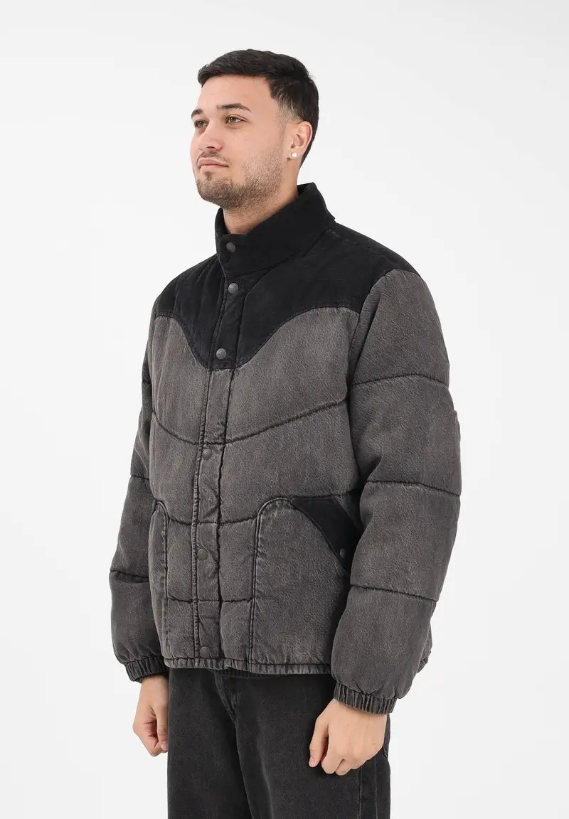 Piumino Wild West in denim nero da uomo