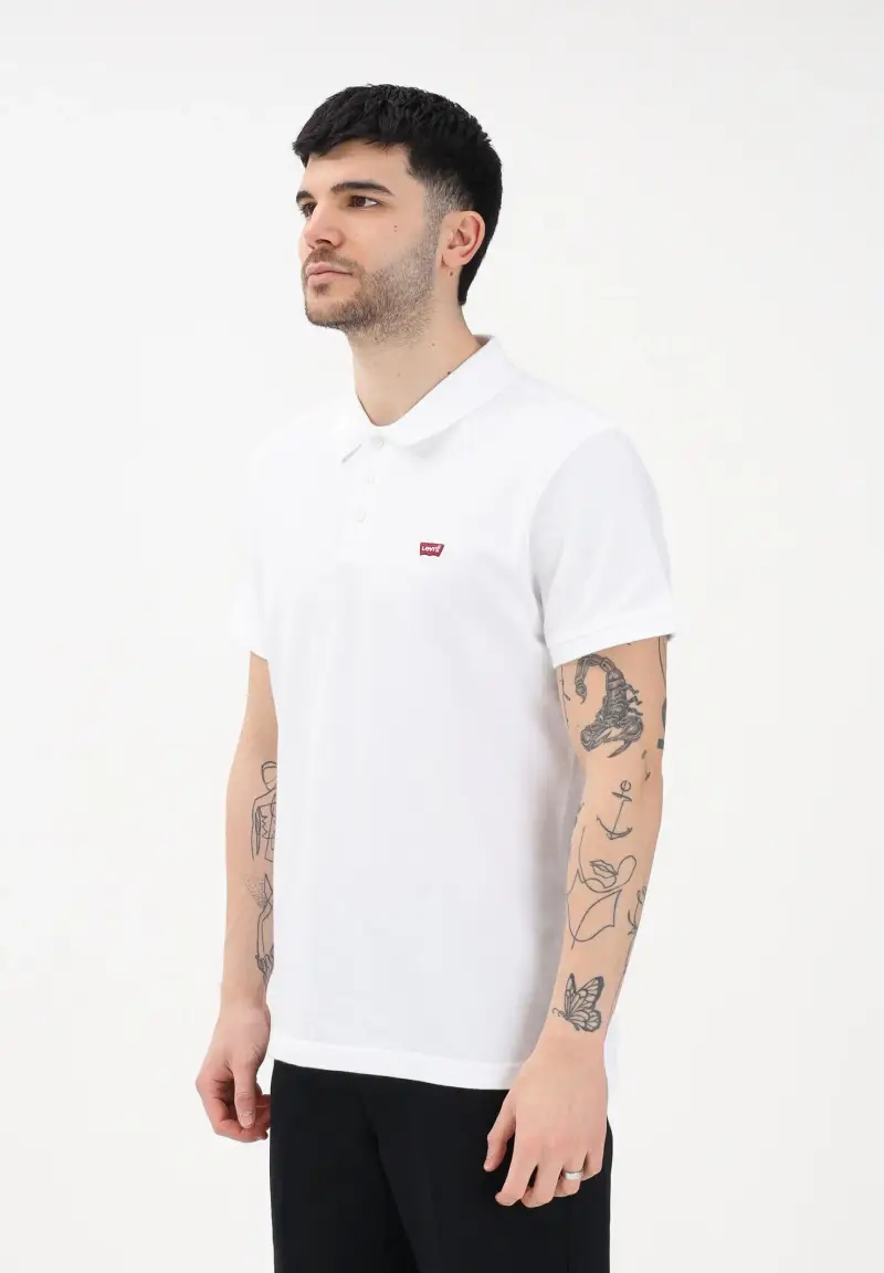 LEVI S Polo a manica corta bianca da uomo con patch logo