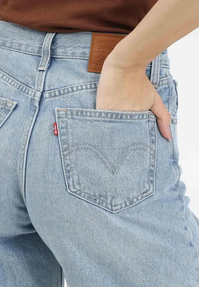 Shorts High Rise Baggy in denim chiaro da donna miniatura 3