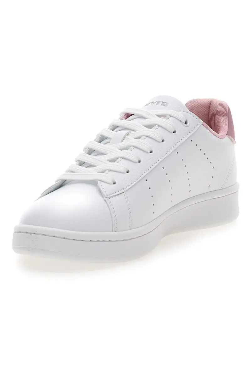 Sneakers bianche con dettagli rosa lacci Levi s Avenue [WHITE miniatura 3