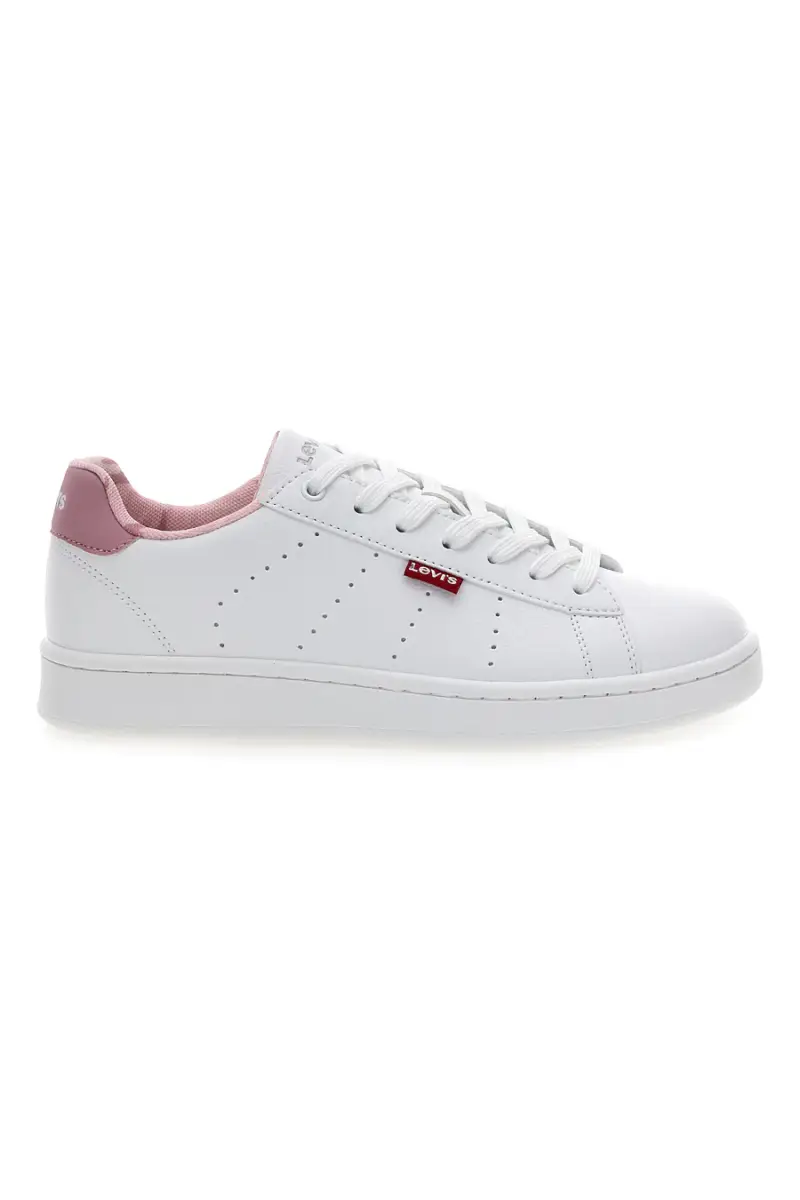 Sneakers bianche con dettagli rosa lacci Levi s Avenue [WHITE