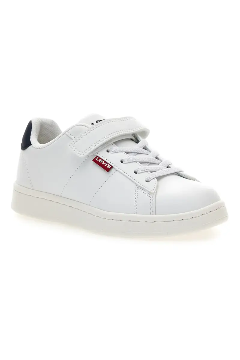 Sneakers bianche con dettaglio blu navy Levi s Bell JR [BIANCO miniatura 2
