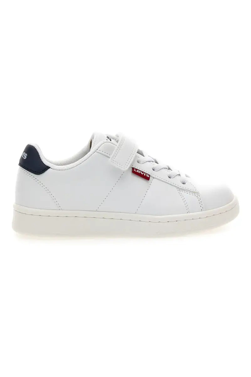 Sneakers bianche con dettaglio blu navy Levi s Bell JR [BIANCO