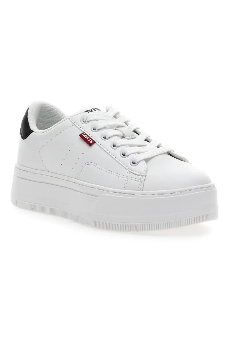 Sneakers BIanche con Suola Flatform Levi s Tampa [WHITE miniatura 2