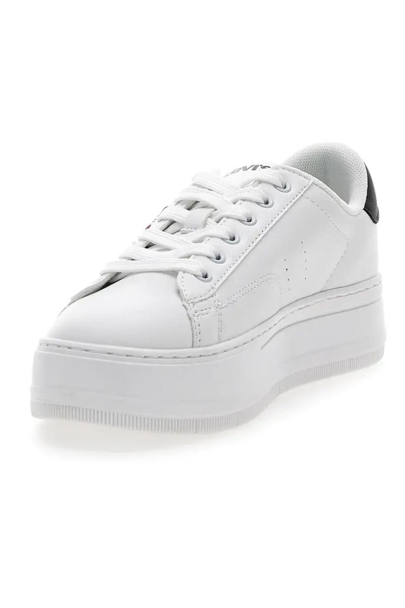 Sneakers BIanche con Suola Flatform Levi s Tampa [WHITE miniatura 3