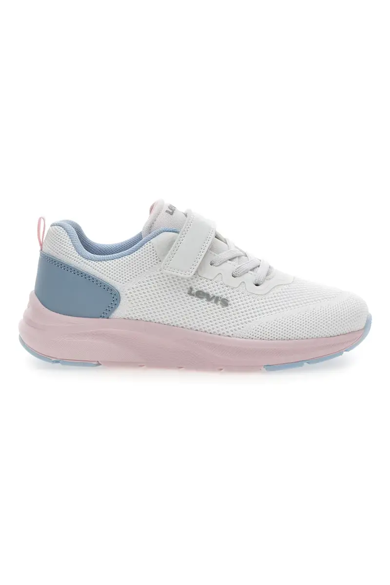 Sneakers bianche e azzurre chiusura a strappo Levi s Hudson [BIANCO