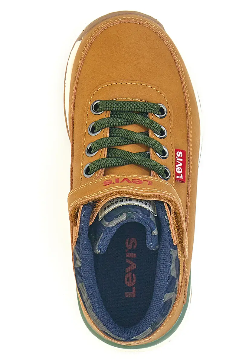 Sneakers mid marroni con dettagli camouflage Levi s Ascot Mini [CAMEL] miniatura 3