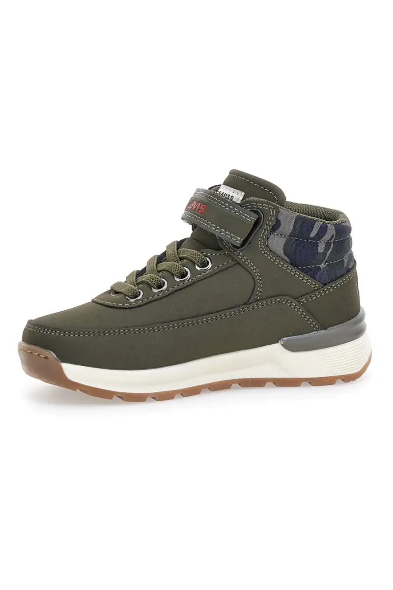 Sneakers mid verdi con dettagli camouflage Levi's Ascot Mini [KHAKI] miniatura 4
