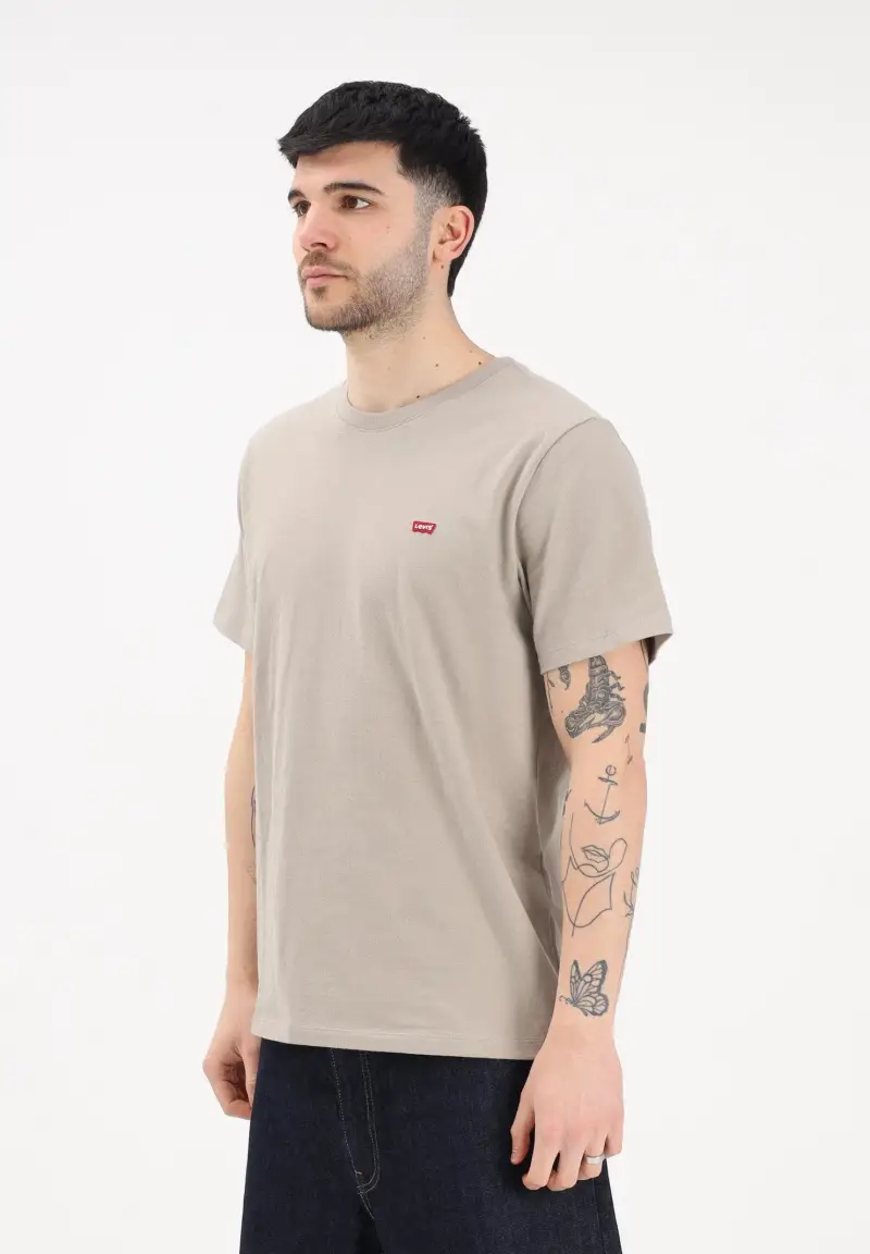 T-shirt a manica corta Housemark beige da uomo