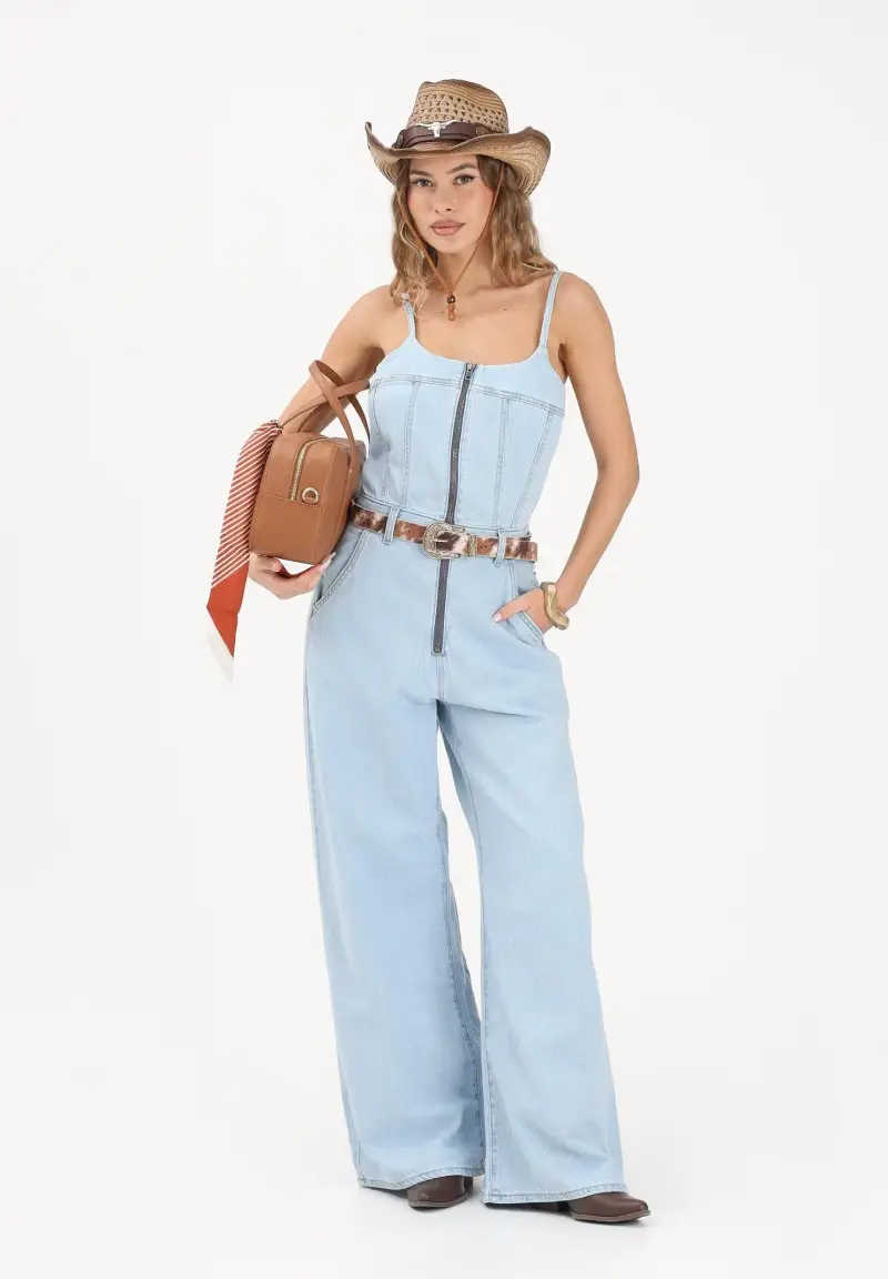 LEVI S Tuta Bustier Lightweight in denim chiaro da donna miniatura 2