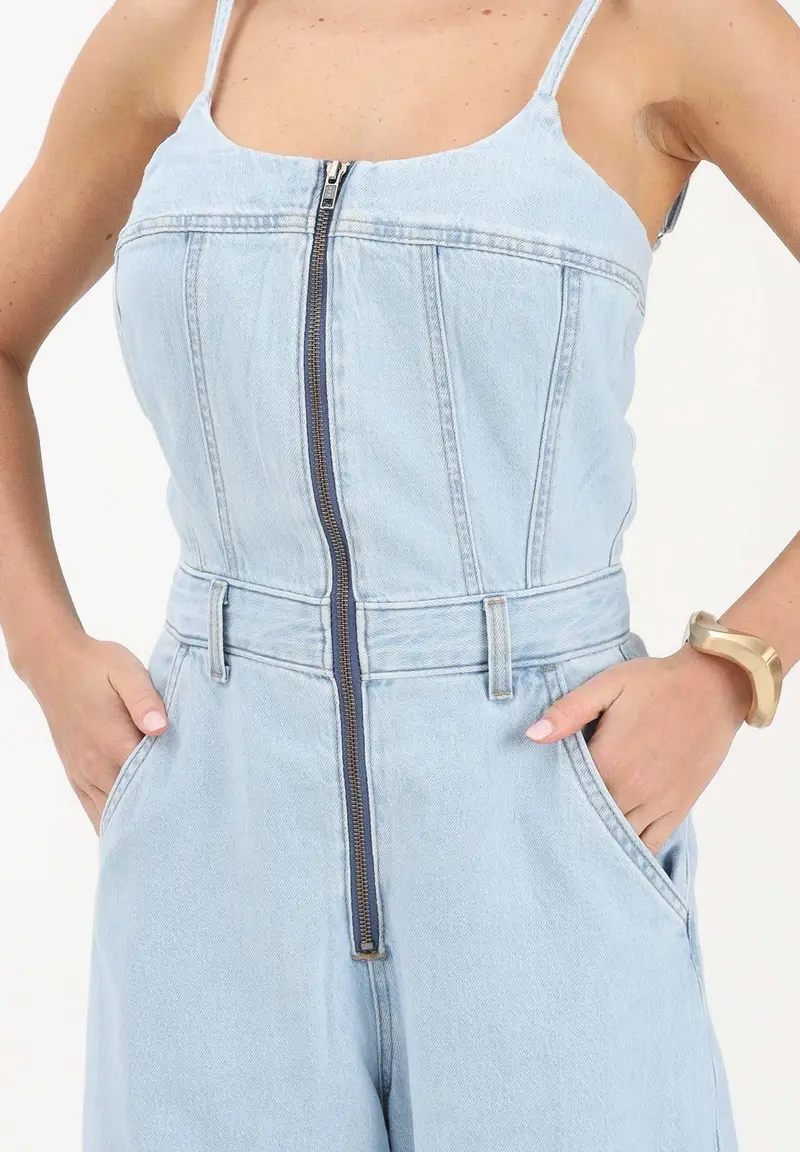 LEVI S Tuta Bustier Lightweight in denim chiaro da donna miniatura 3