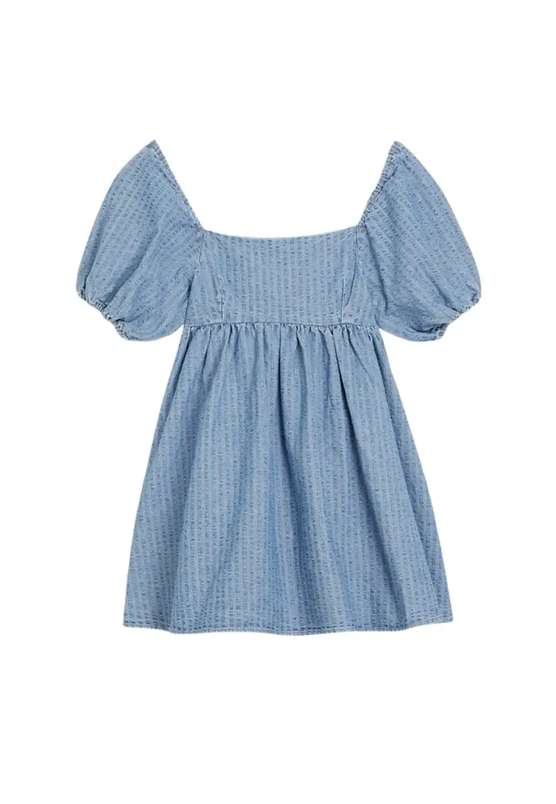 Vestito in jeans Sage Sound Wave - XS / Blu