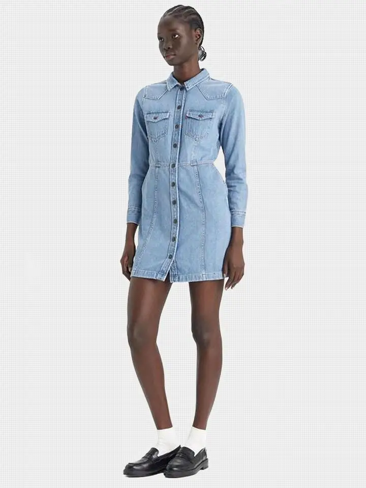 abiti donna levis a7592 0001 flynn western ringing bells 2 BLUE