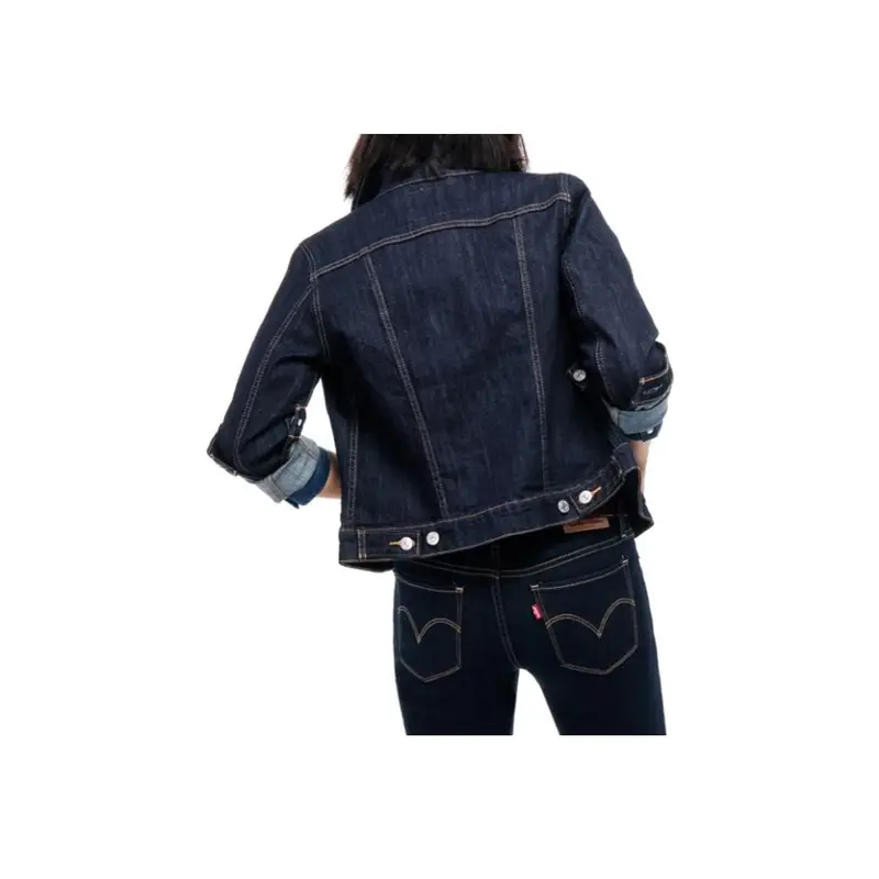 Levi's Giacca Denim Casual Donna Blu Scuro con Taschino sul Petto miniatura 2