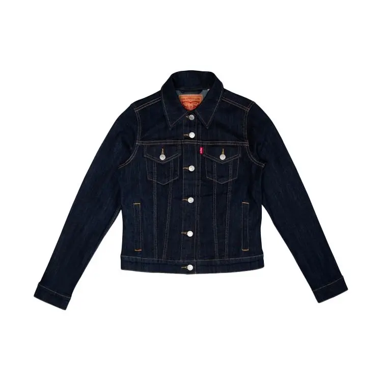 Levi's Giacca Denim Casual Donna Blu Scuro con Taschino sul Petto