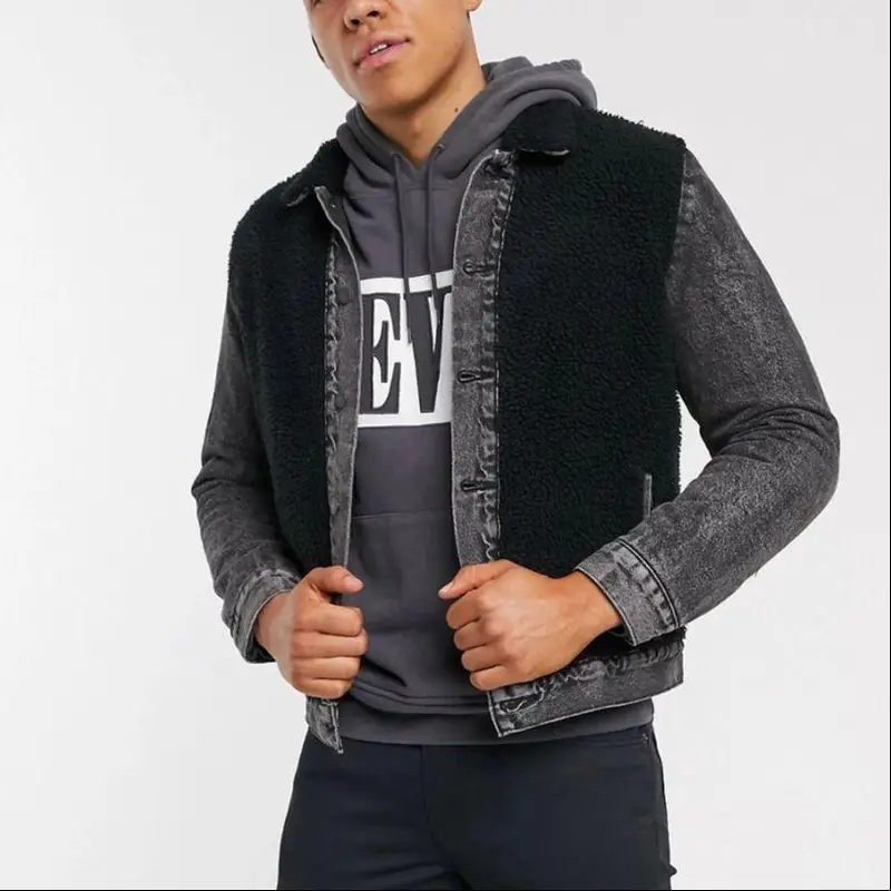 Giacca in Pile a Maniche Lunghe Color Block Levis Giubbotti Uomo Nero 77379-0001 XS miniatura 5