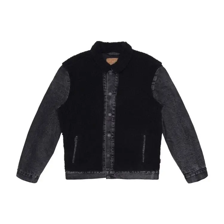Giacca in Pile a Maniche Lunghe Color Block Levis Giubbotti Uomo Nero 77379-0001 XS