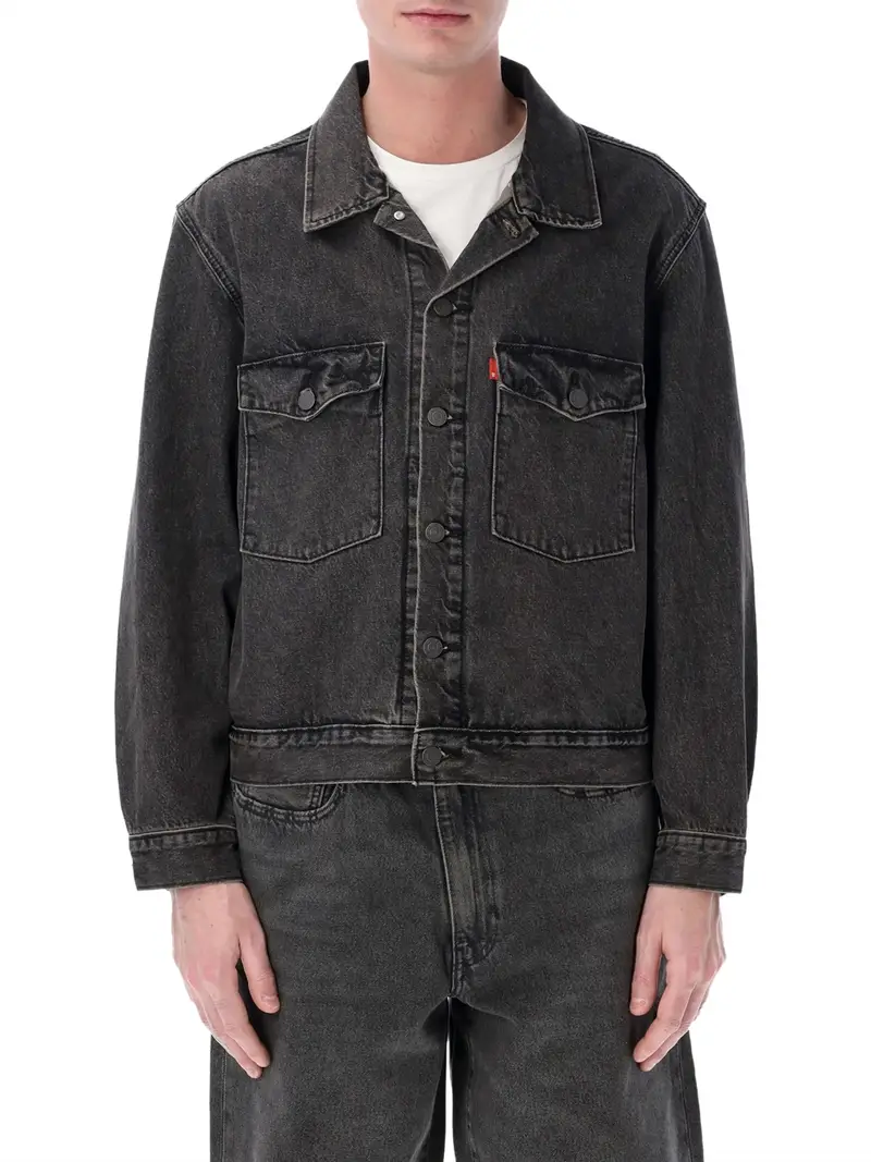 giubbino di jeans levis da uomo - nero