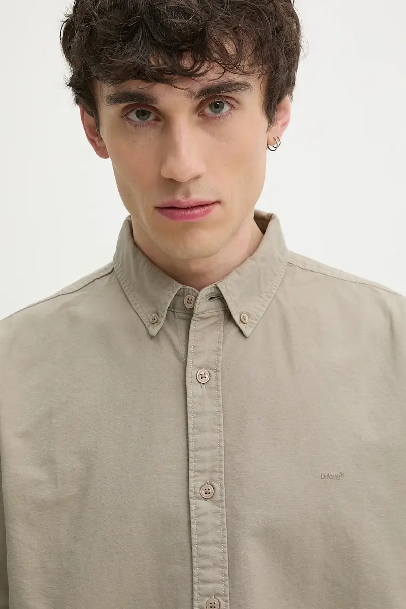 Levi camicia in cotone Beige miniatura 4