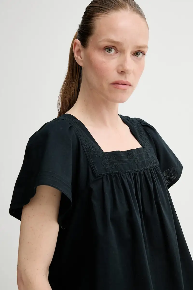 Levi's blusa in lino misto AMBRE BABYDOLL TANK donna colore nero 001SB miniatura 4