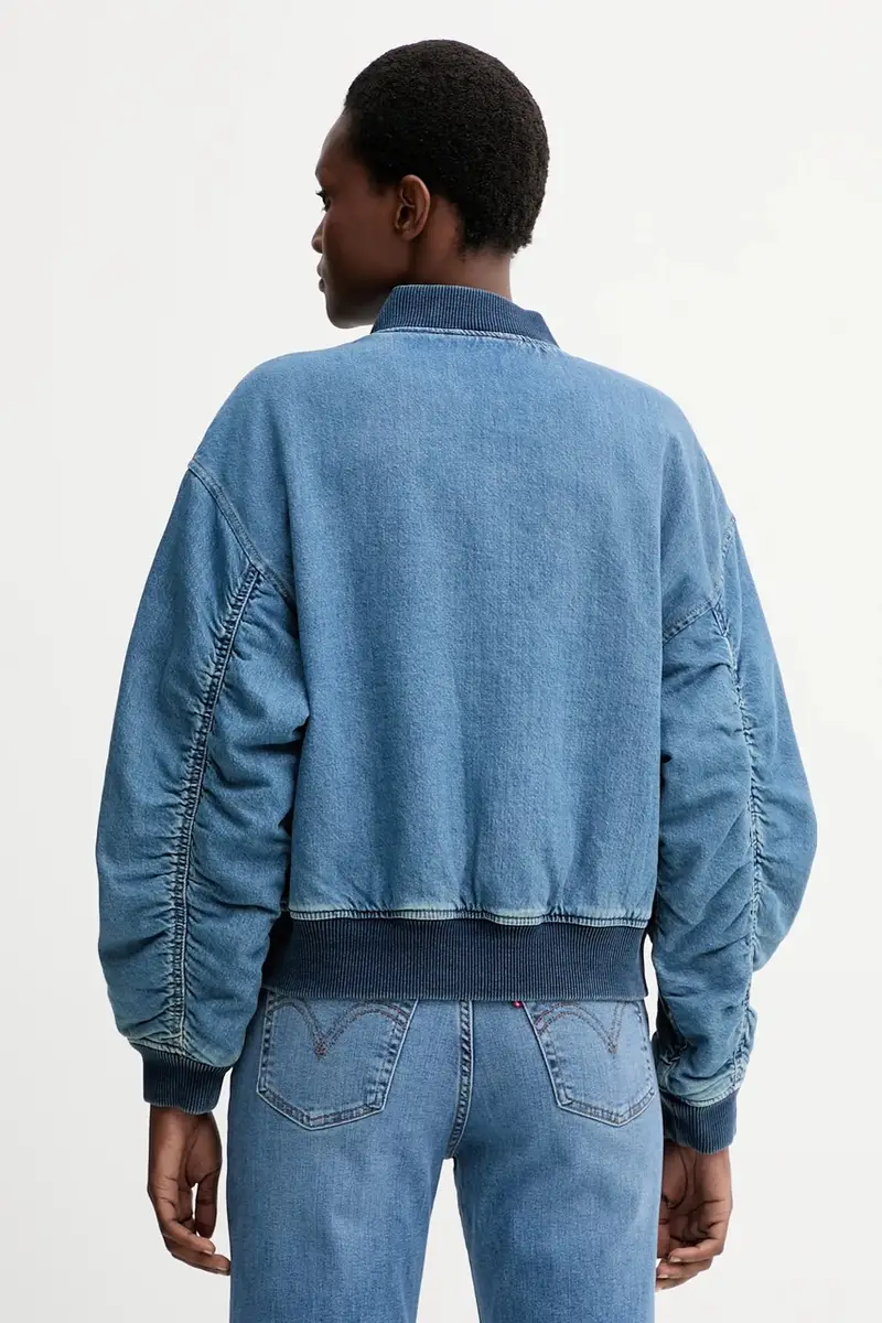 Levi's bomber in denim colore blu A7262.0009 miniatura 3