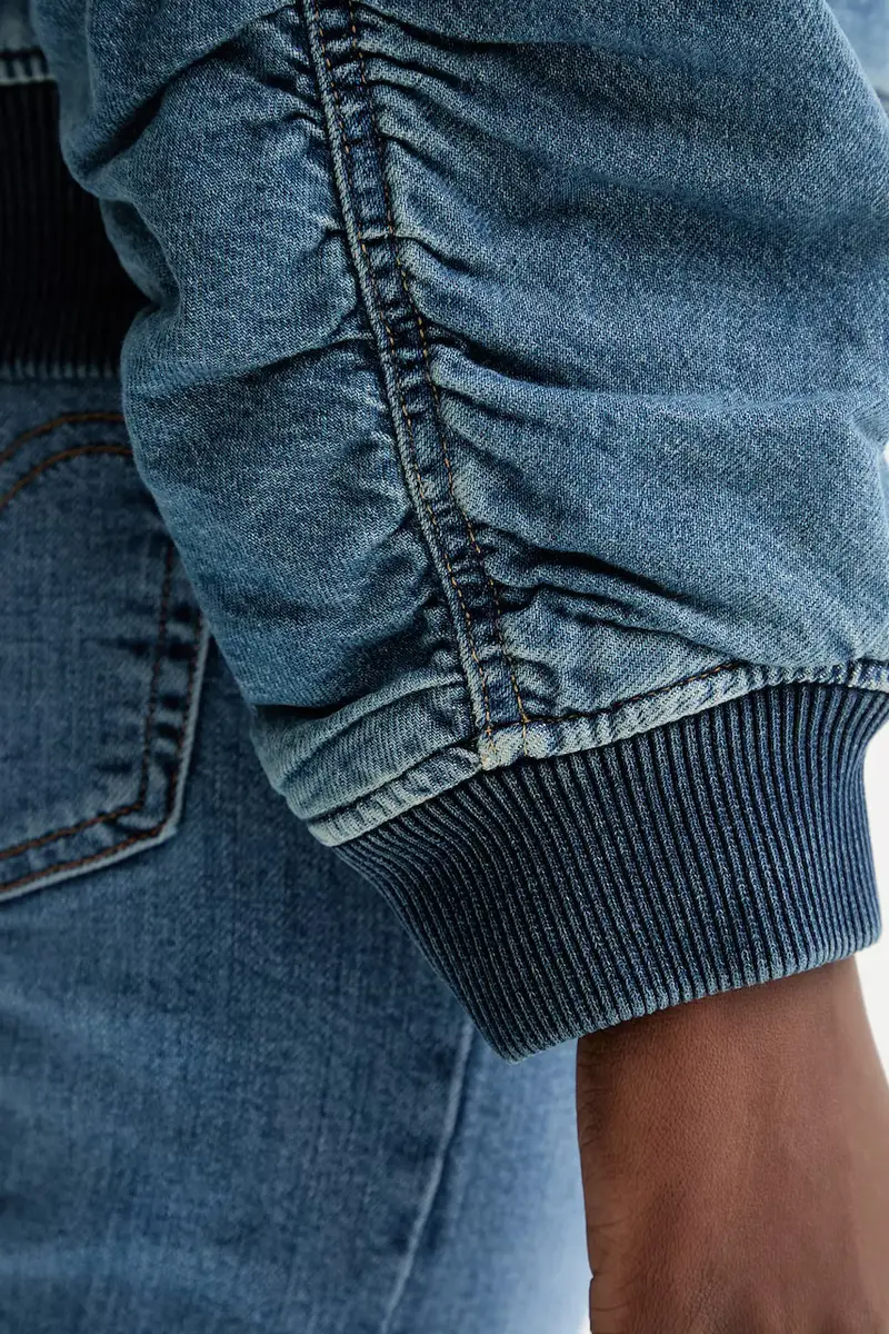 Levi's bomber in denim colore blu A7262.0009 miniatura 5