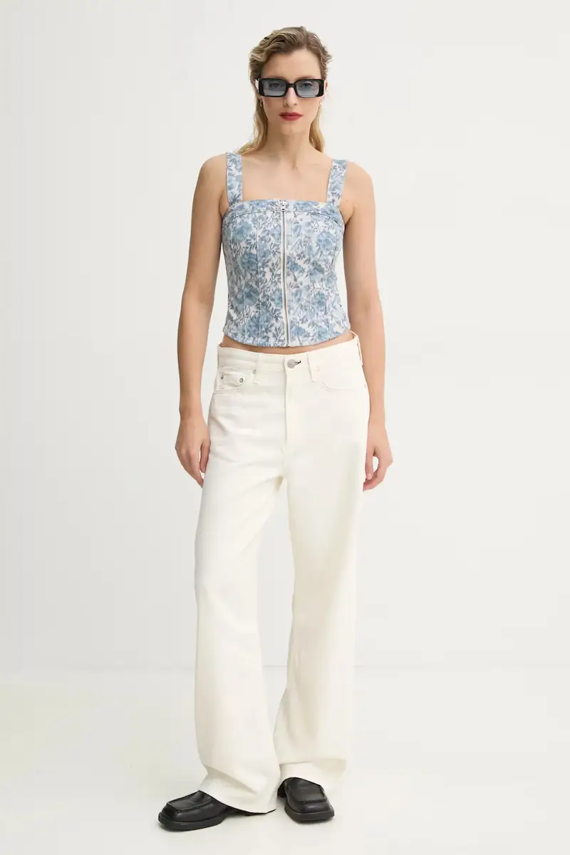 Levi's camicetta SCULPTED BUSTIER donna colore blu 001W4 miniatura 2