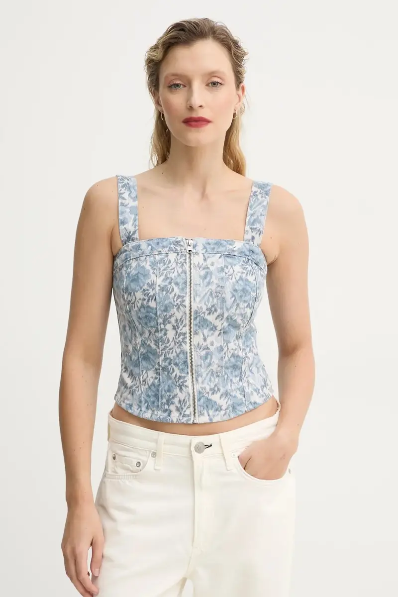 Levi's camicetta SCULPTED BUSTIER donna colore blu 001W4 miniatura 4