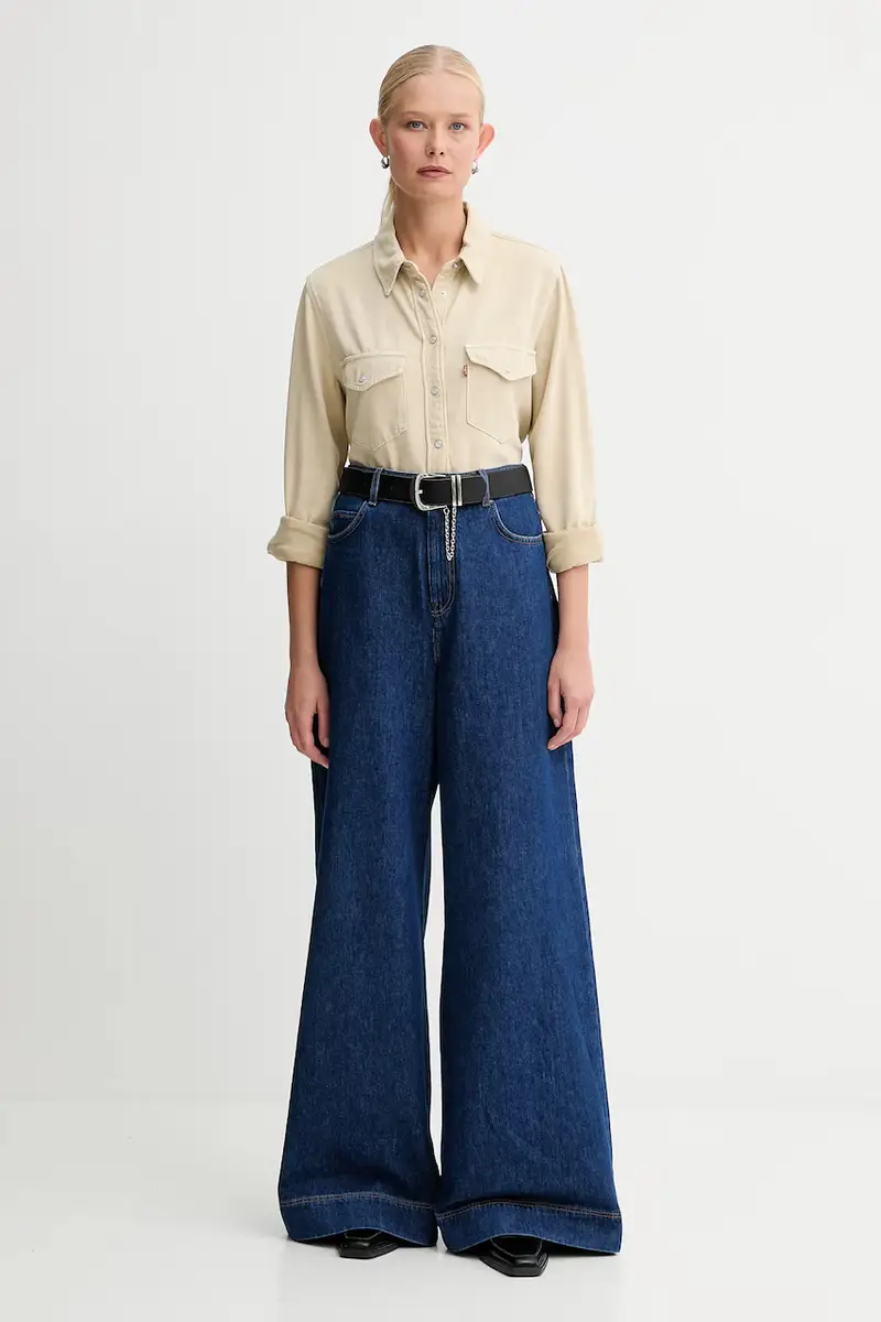 Levi's camicia donna colore beige 16786 miniatura 2