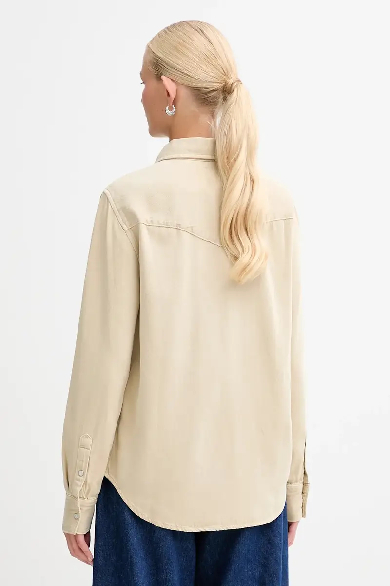 Levi's camicia donna colore beige 16786 miniatura 3