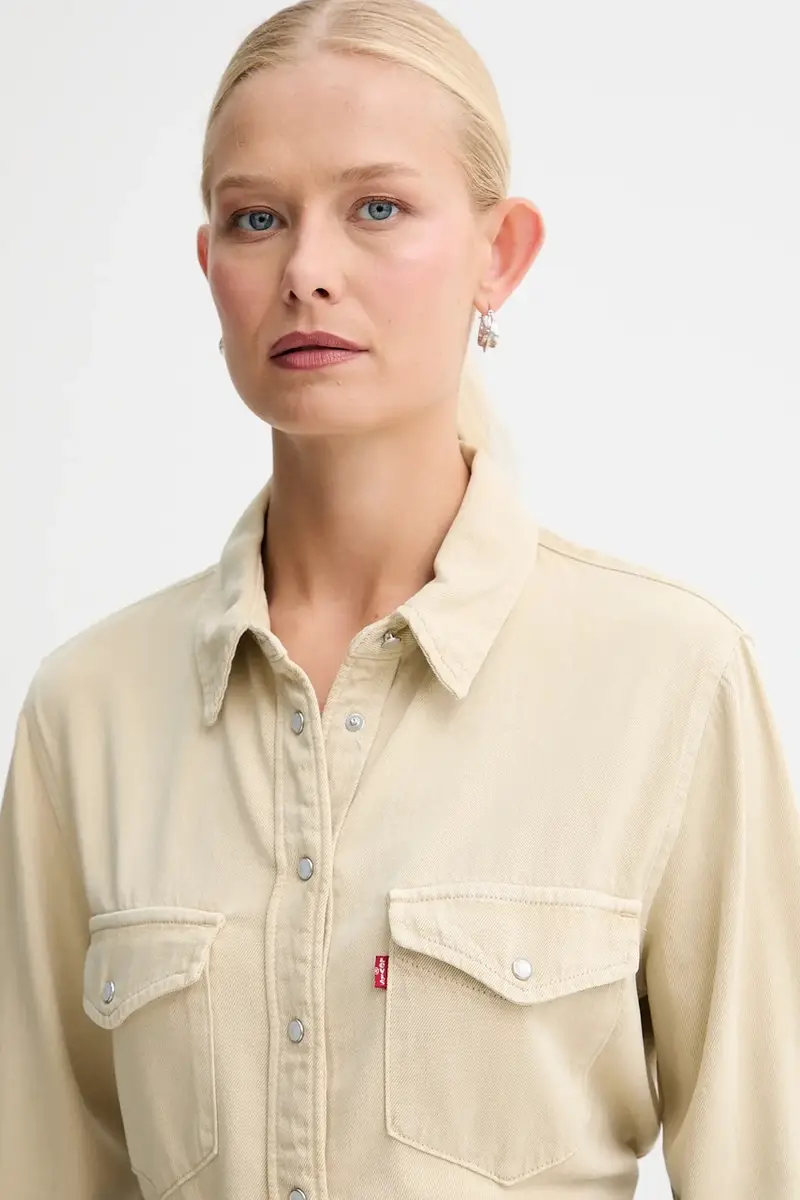 Levi's camicia donna colore beige 16786 miniatura 4