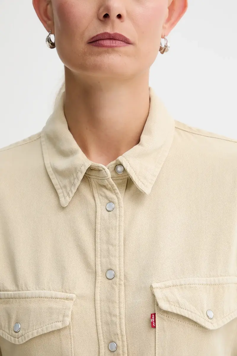 Levi's camicia donna colore beige 16786 miniatura 5