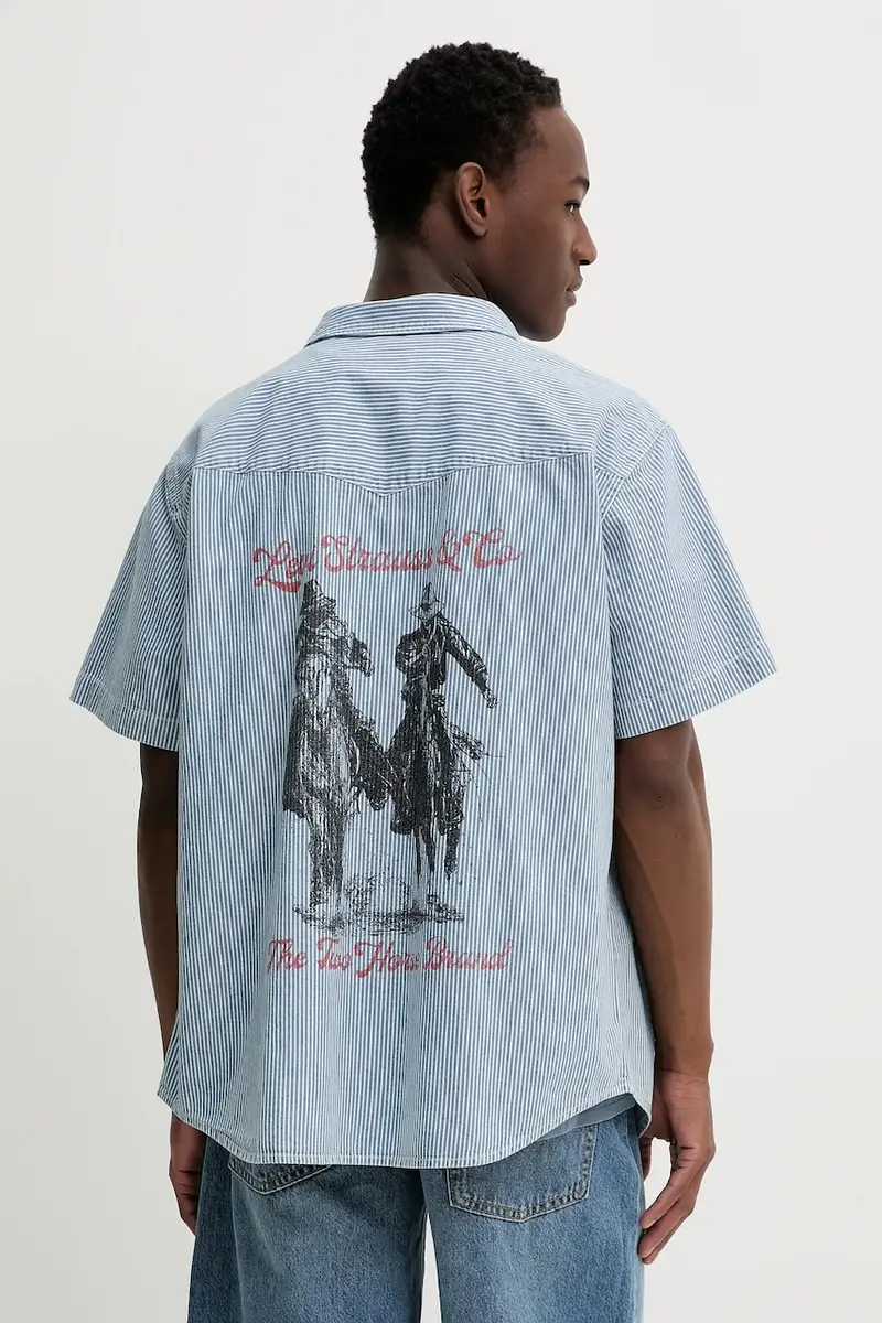 Levi's camicia in cotone colore blu