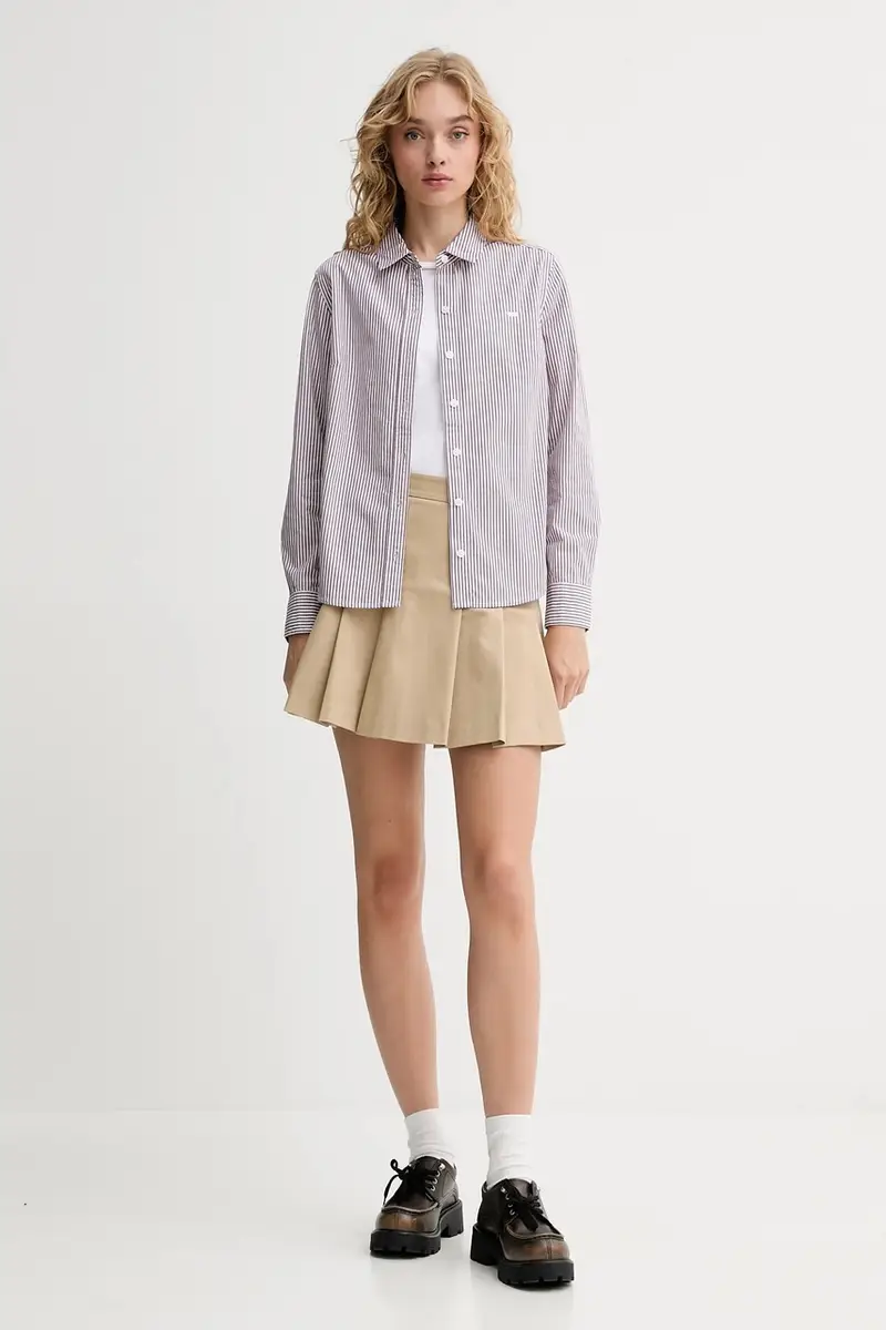 Levi's camicia in cotone donna colore marrone 34574 miniatura 2